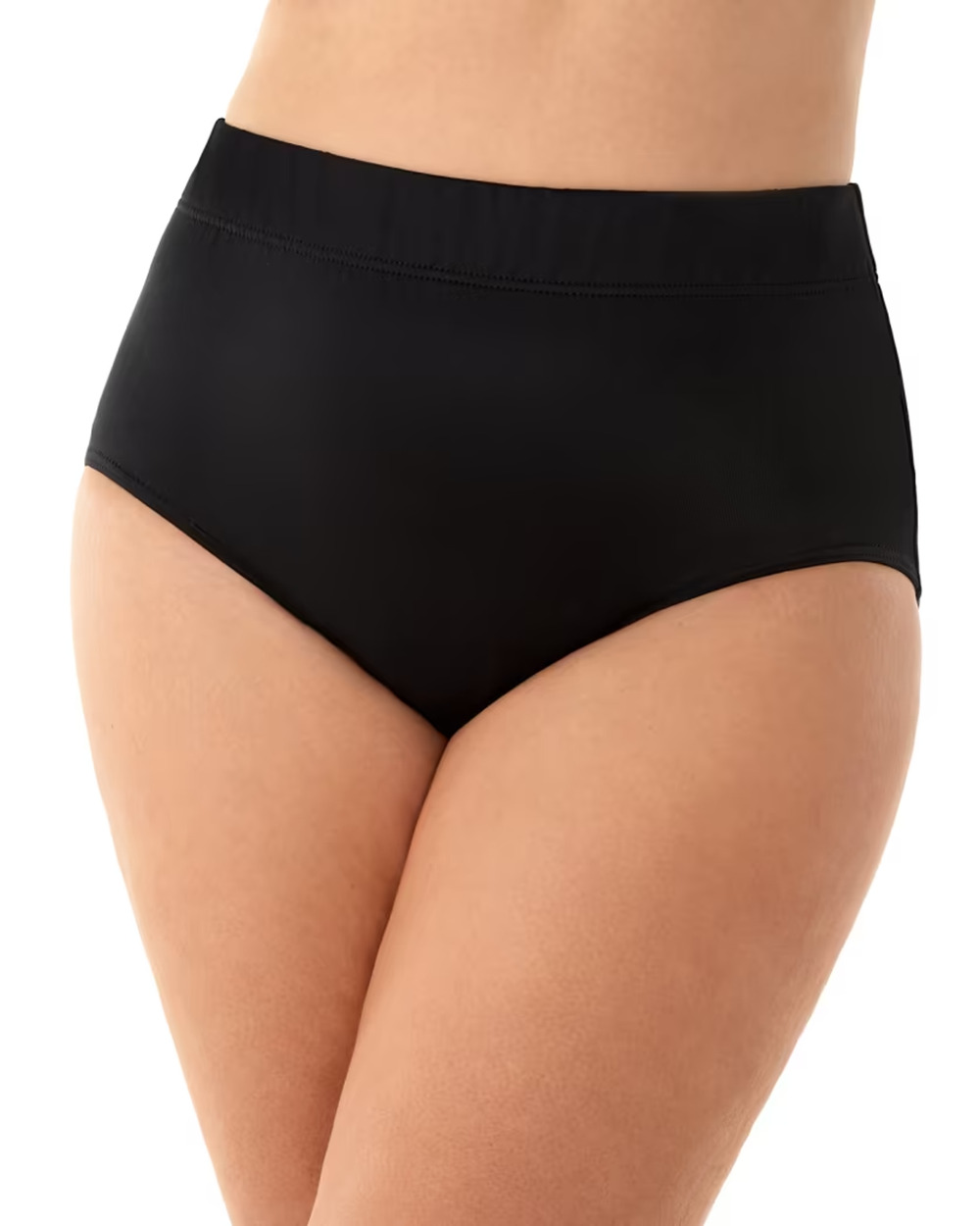 Miraclesuit Plus Size Basic Full-Coverage Bikini Bottom Black Size 18W 0068